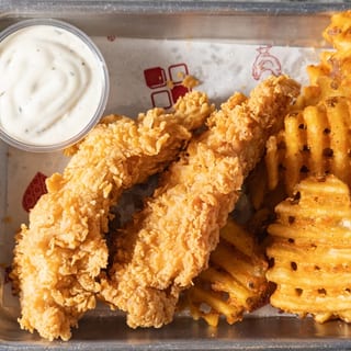 Crispy Chicken Tenders & Waffle Fries